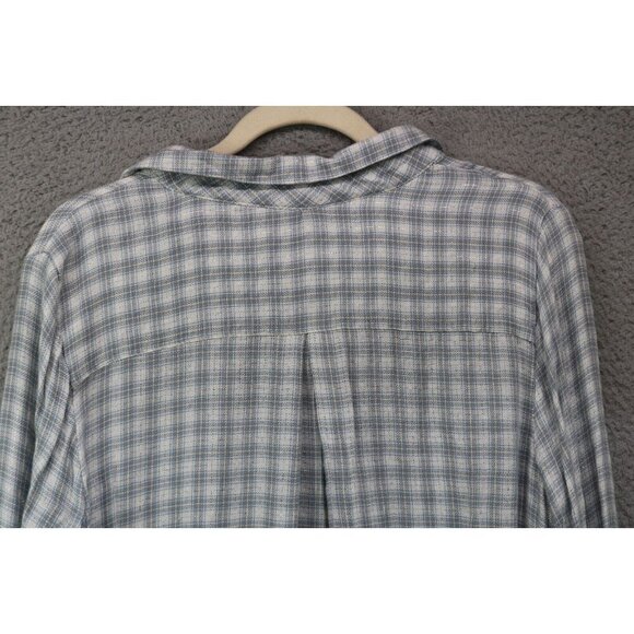 Knox Rose Embroidered Plaid Long Sleeve Button Up Top-Size Large-Tie Front-Boho - Picture 10 of 10